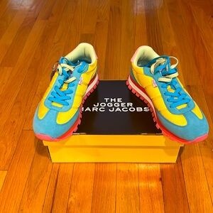 Marc Jacobs the Jogger sneakers turquoise multi W10 sz 41 NWT